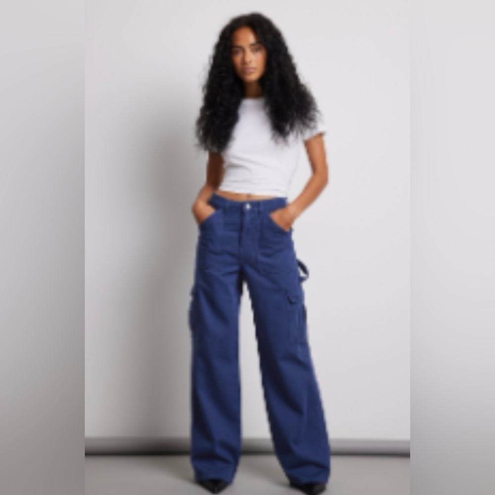 Wide Leg cargo Blue Jeans